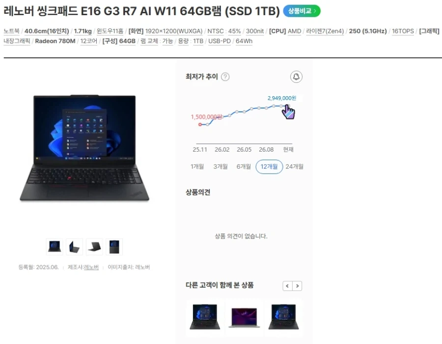 램 가격이 무섭긴 무섭다