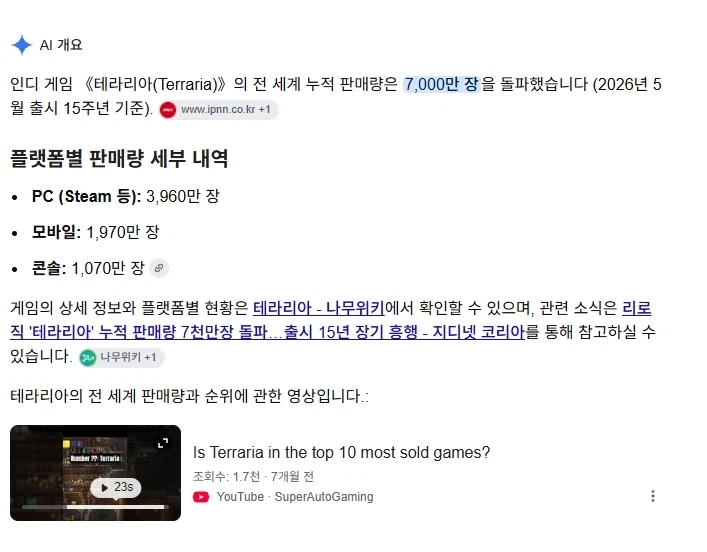 테라리아가 아직도 업데이트 하는 이유