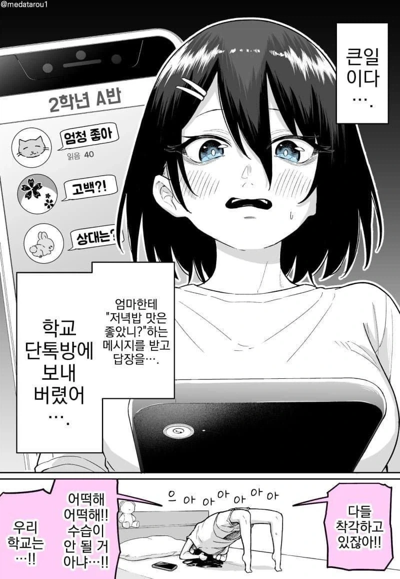 백합세계관에서 반톡에 실수로 문자 보내버린.manhwa