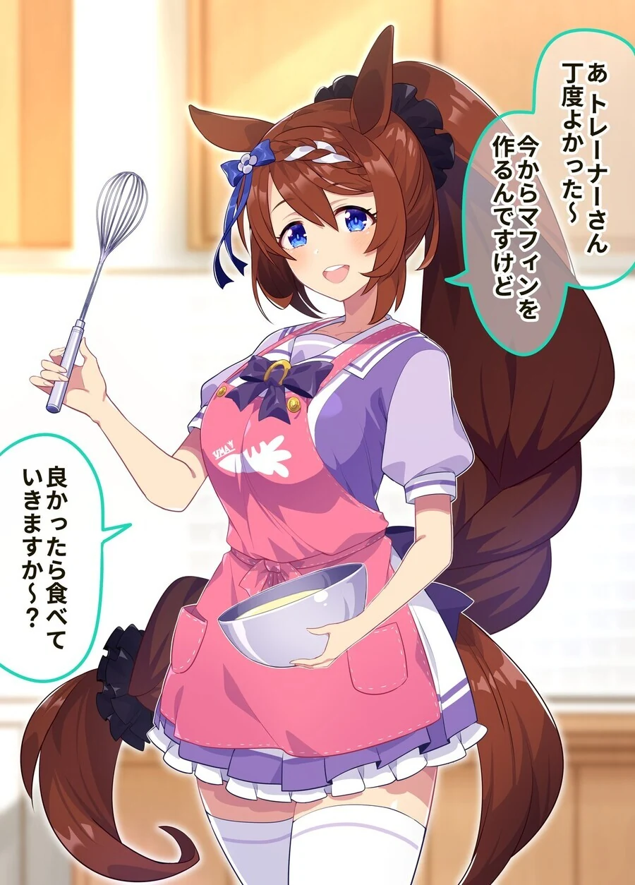 [말딸] 포니테일 + 앞치마 크릭