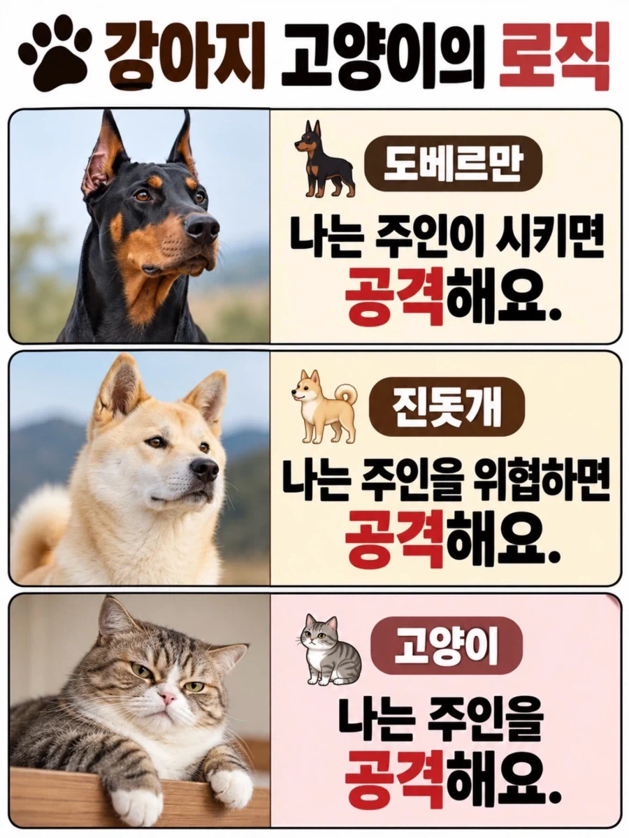 댕댕이 고양이 로직...