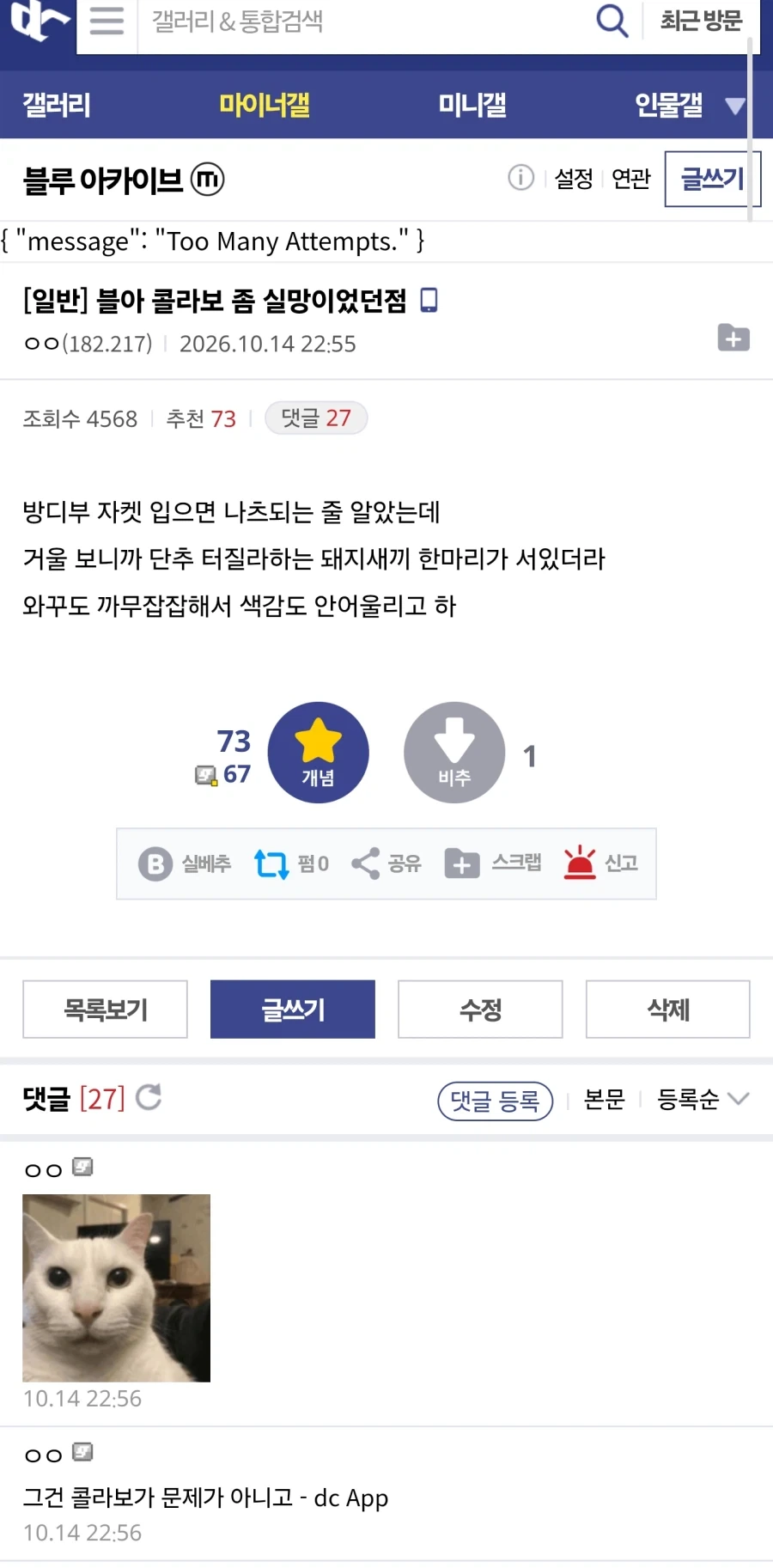 블아 콜라보 좀 실망이었던점
