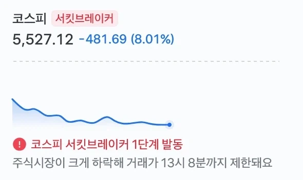 주식) 서킷브레이커 발동