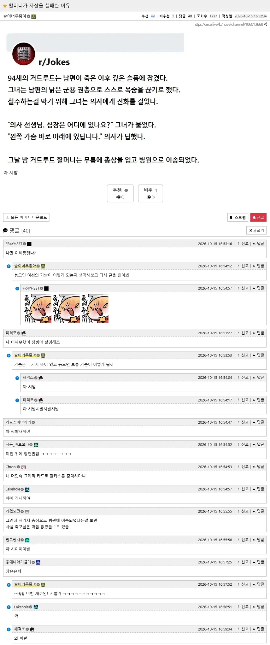 할머니가 자살을 실패한 이유