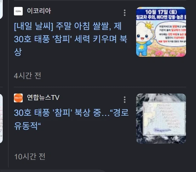 30호 태풍 참피 북상중.