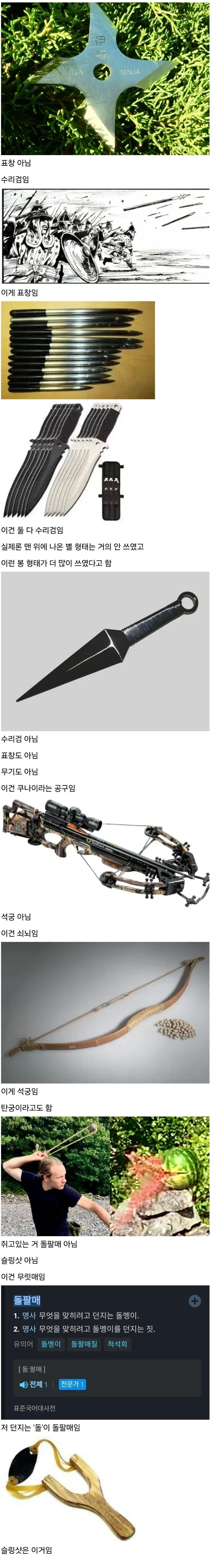 정확한 무기의 명칭에 대해 알아보자
