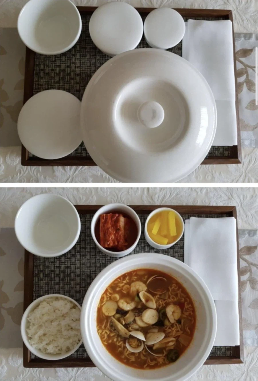 신라호텔 룸서비스 라면.
