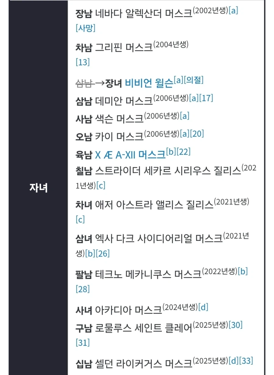 머스크 특징 중 하나