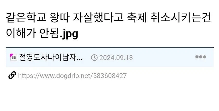 왕따 자살했다고 축제 취소시킨게 이해 안 됨.jpg