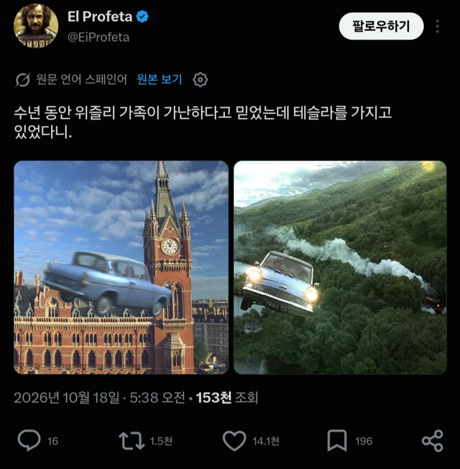 해리포터) "위즐리 집안은 유서깊은 순혈중의 순혈이다"