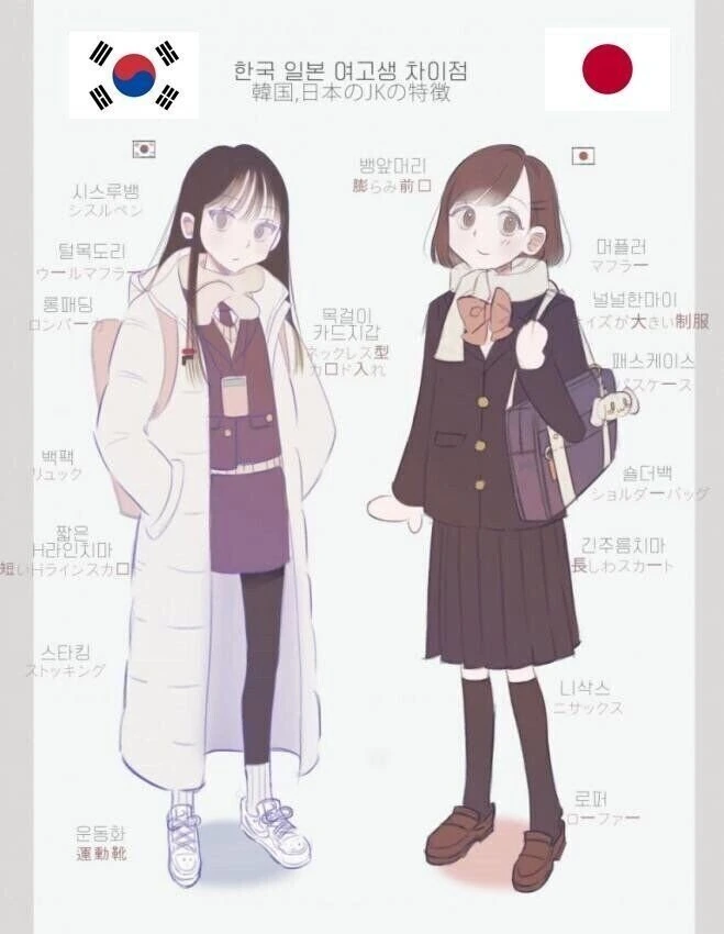한국 여고생과 일본 여고생의 차이점.manhwa - 이미지 2