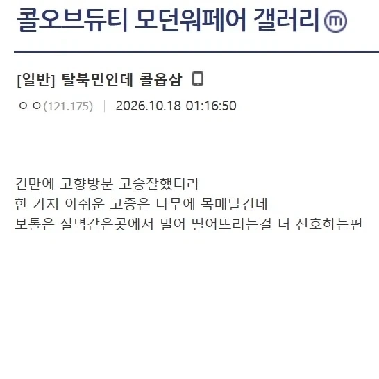 탈북민이 플레이 해본 콜옵