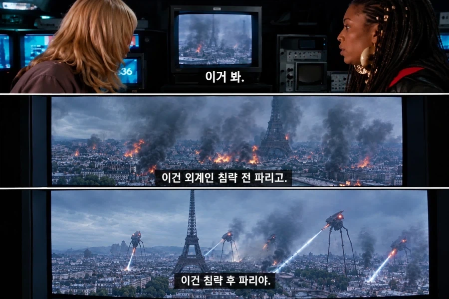 외계인 침략 후 파리의 심각한 모습