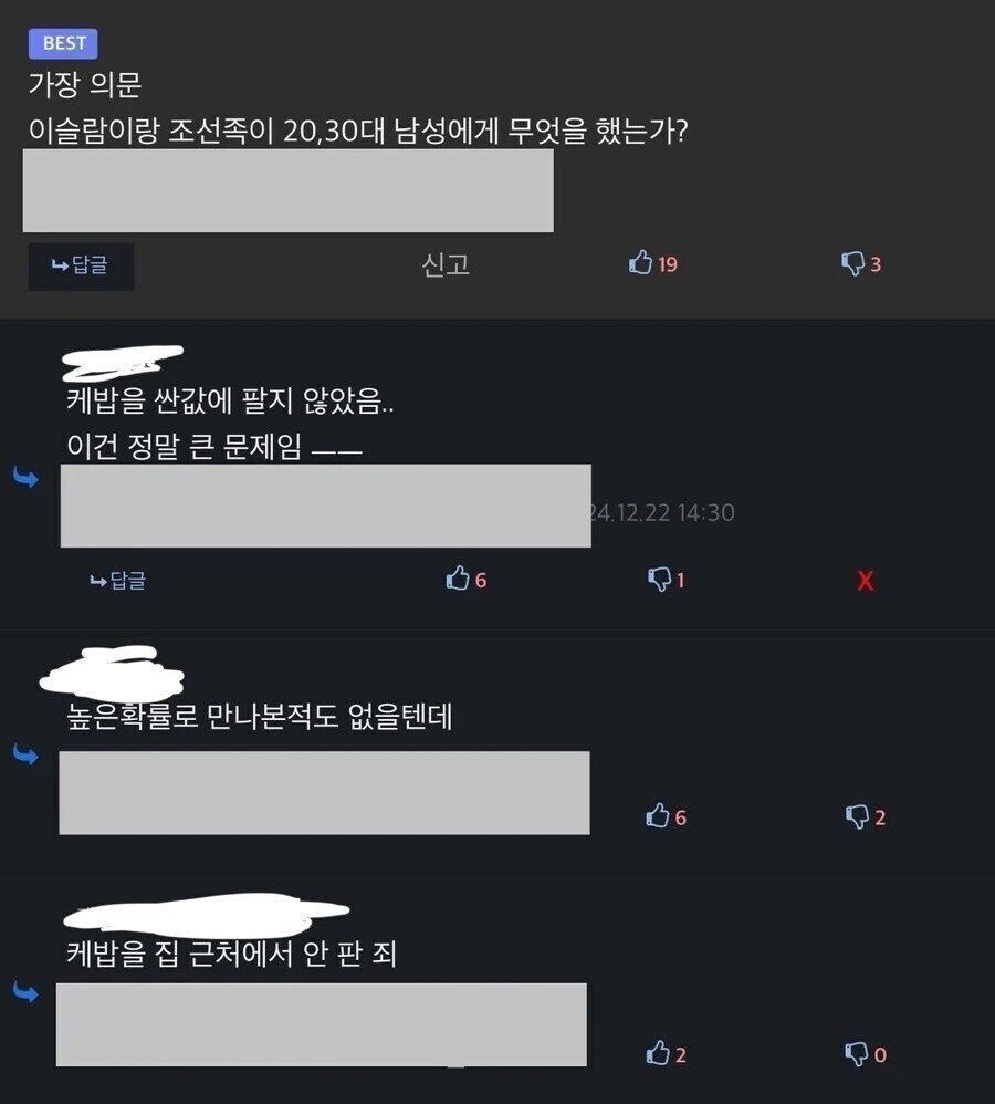 무슬림들이 20/30 남자들에게 저지른 죄