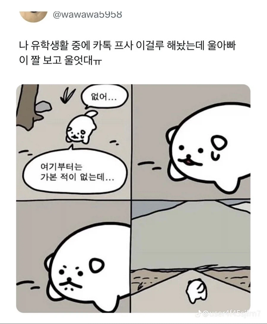 딸의 카톡프사를 보고 운 이유