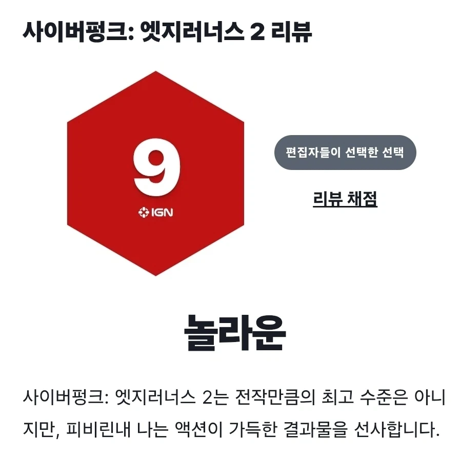 사이버펑크) 엣지러너 2 평점