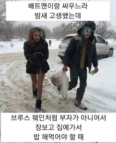 조커와 할리퀸이 다정하게 퇴근하는 짤.jpg
