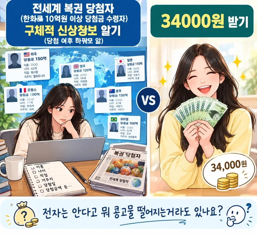 전세계 복권 당첨자 신상정보 vs 34000원.jpg
