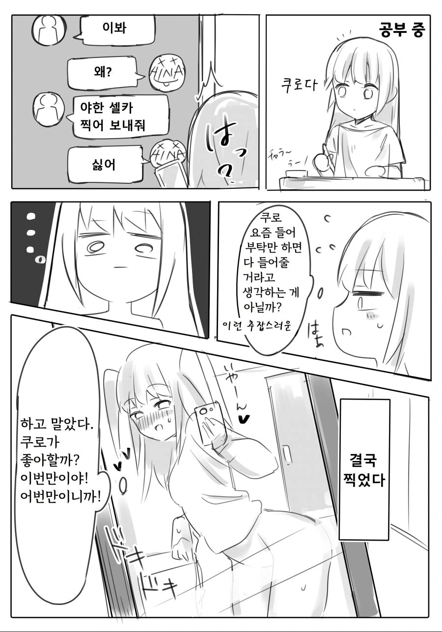 (ㅎㅂ) ㅇㅎ셀카 찍어서 보내는 만화.manga
