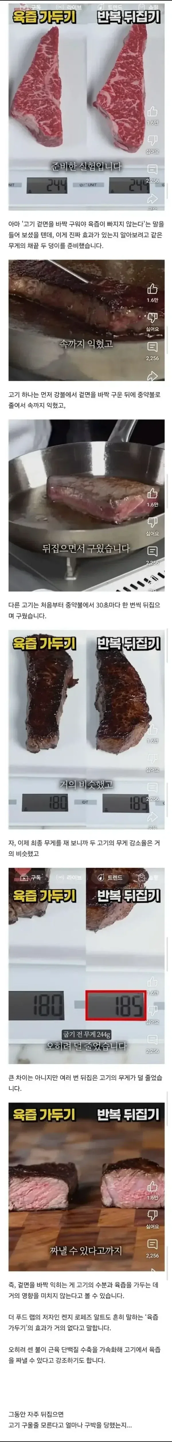 고기구울때 ＇육즙가두기＇ 굽기의 진실