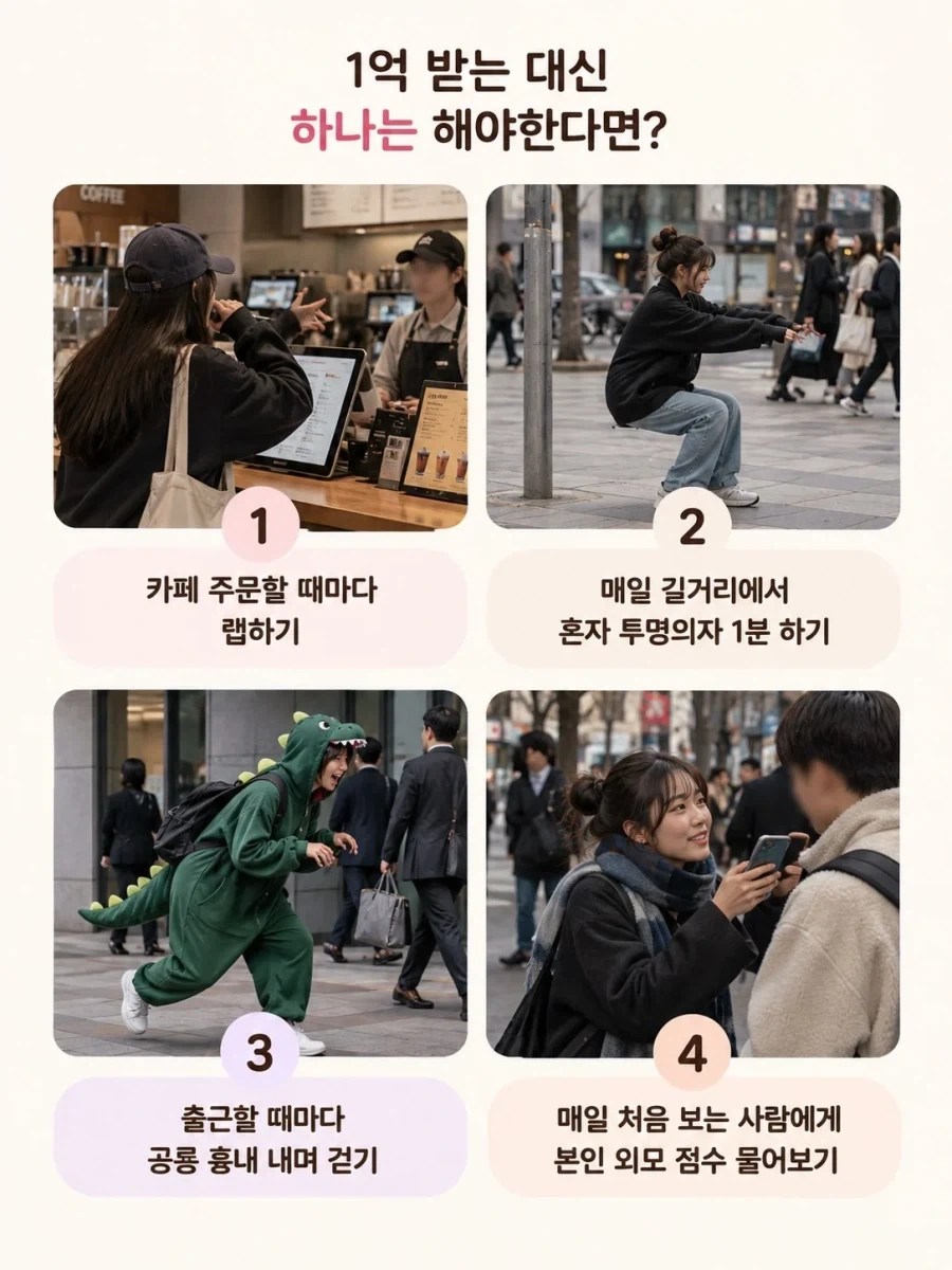 1억 받는 대신 하나는 해야한다면?