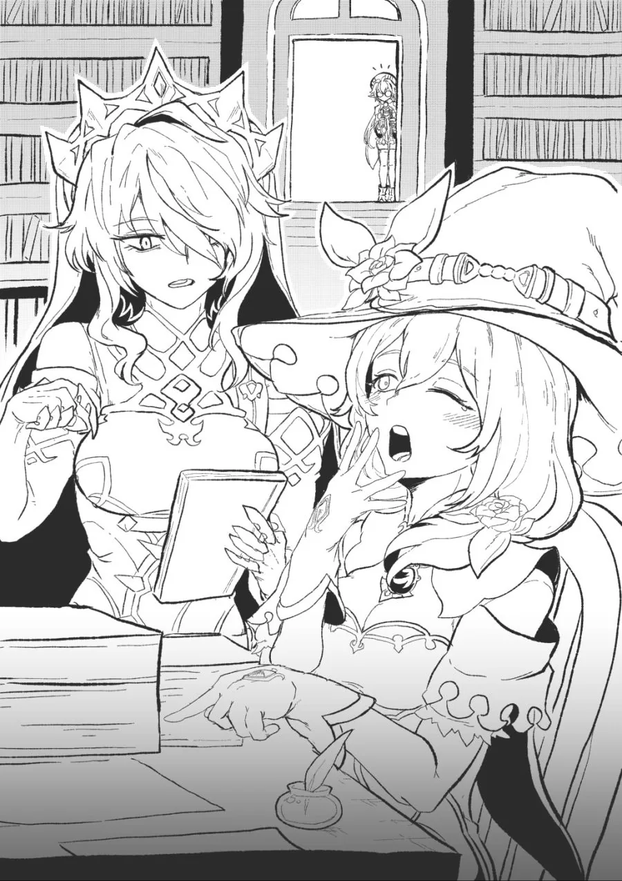 원신) 죄다 휴가떠나고 기사단 지키는 리사.manga