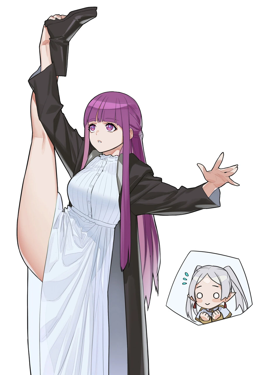 프리렌도 다리 찢기 할수있어!.manga