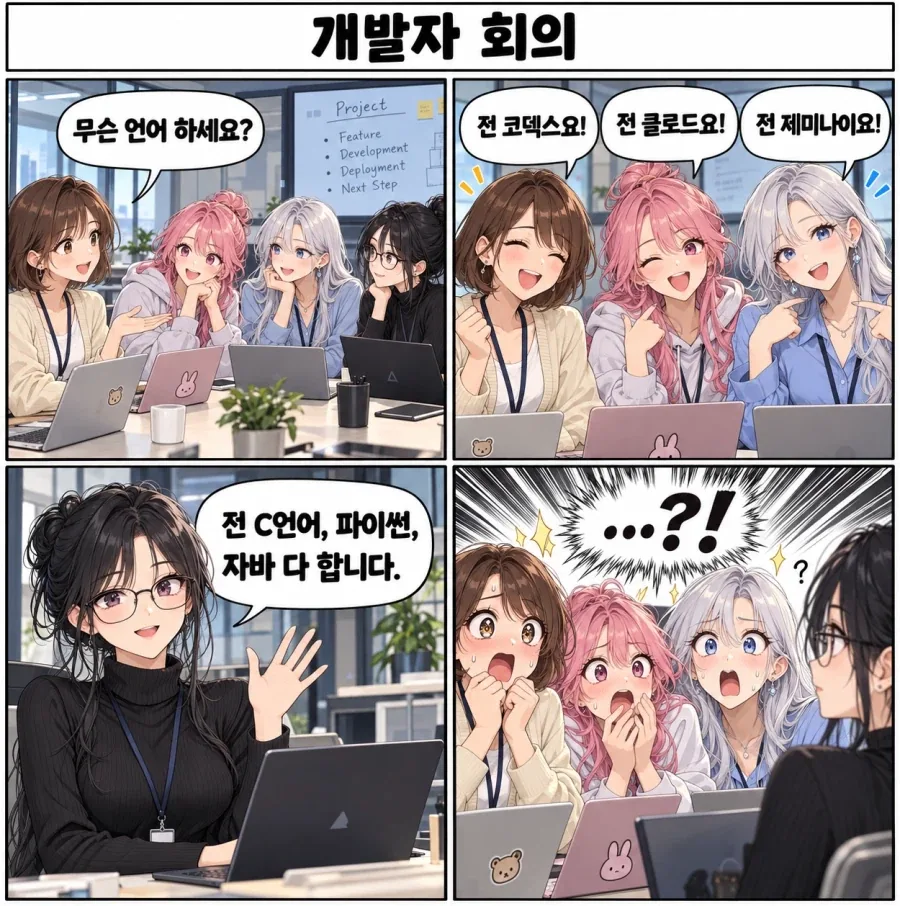 미래의 개발자 회의 풍경