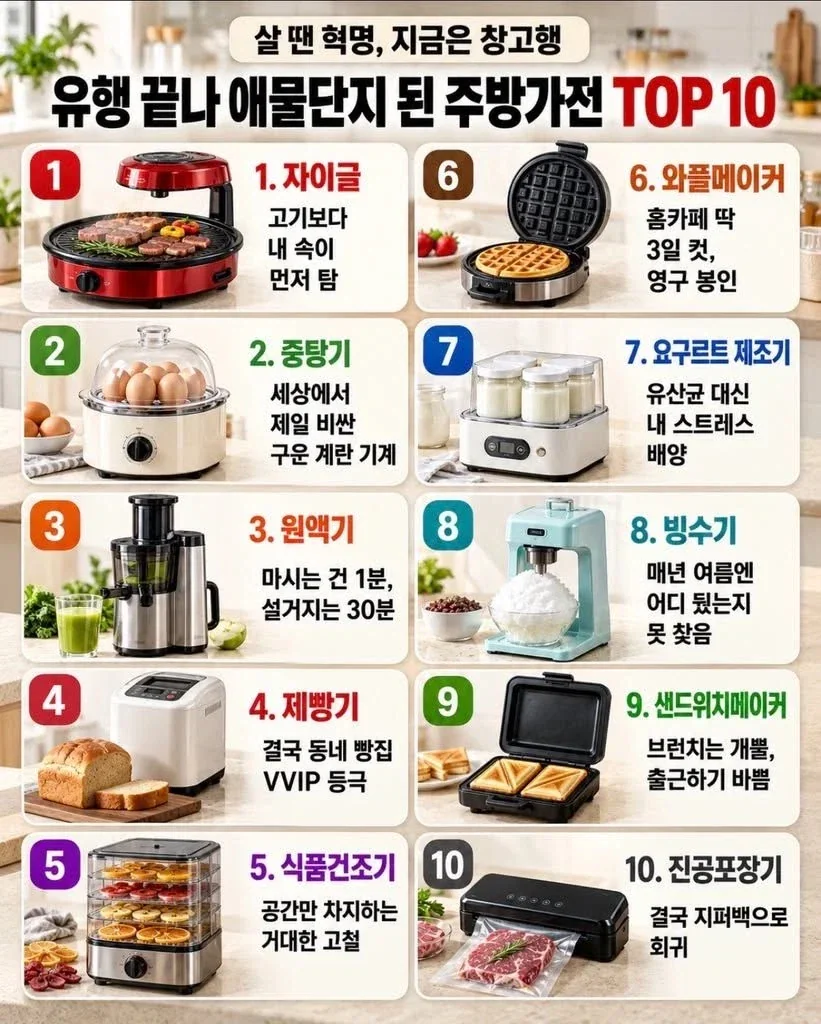 유행 끝나 애물단지 된 주방가전 TOP 10