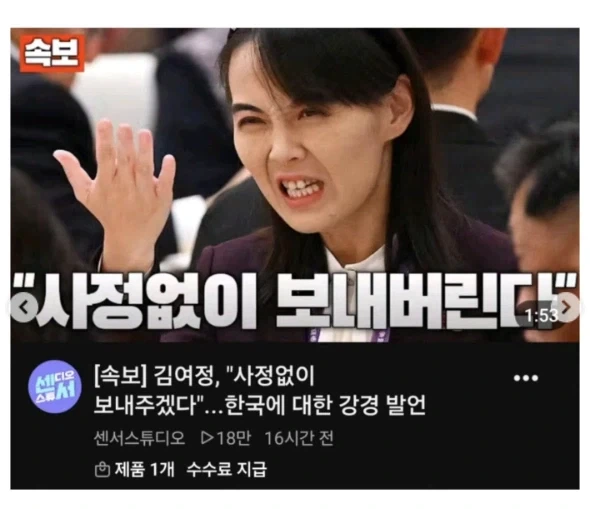 김여정 드라이 오르가즘 선언