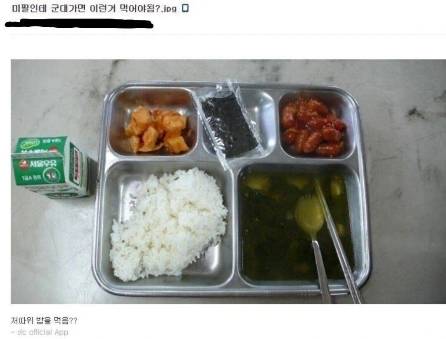 군대가면 이런 쓰레기를 먹는다고?