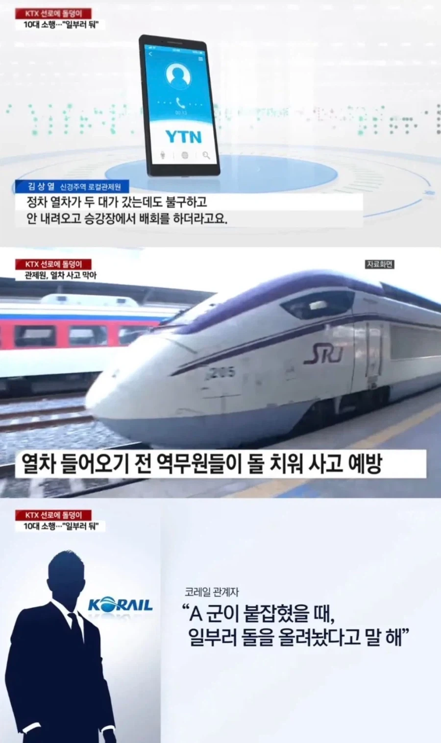 열차 선로위에 바위올려 놓은 사람 - 이미지 2