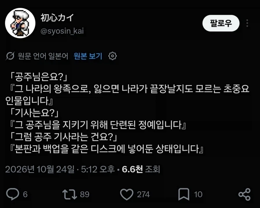 공주+기사=공주기사 여도 문제없는 케이스