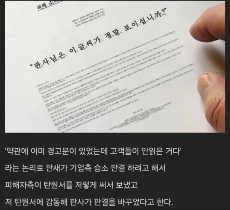 판결을 뒤집은 개쩌는 탄원서