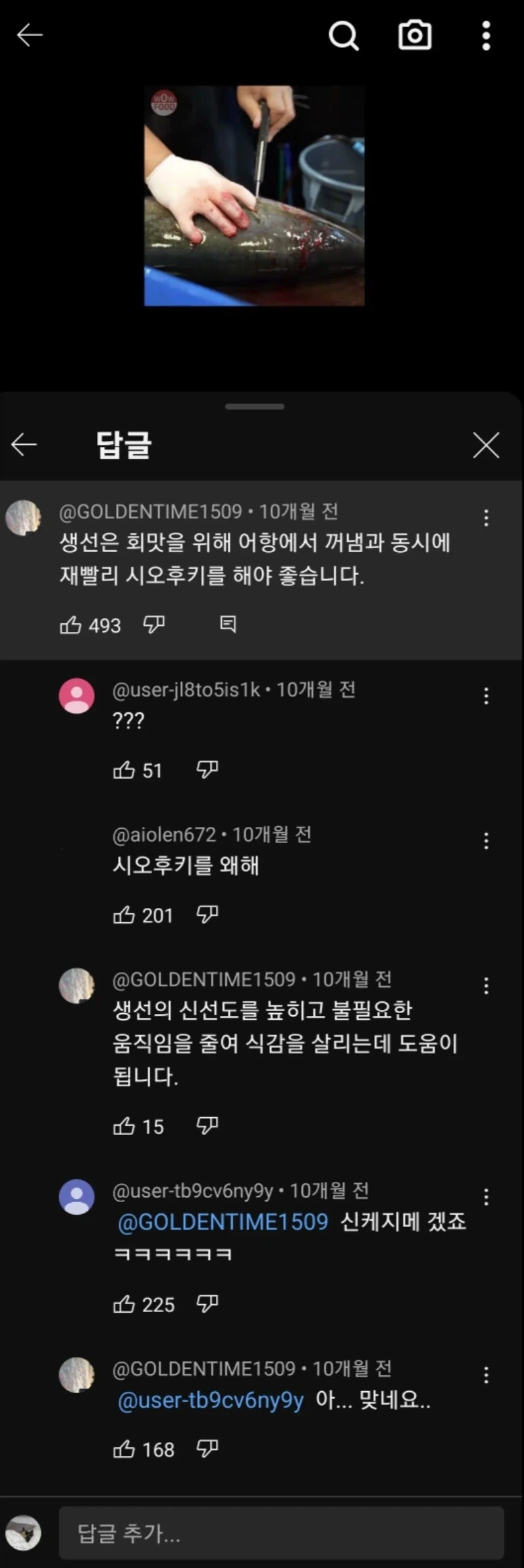 생선한테 해주면 좋은거