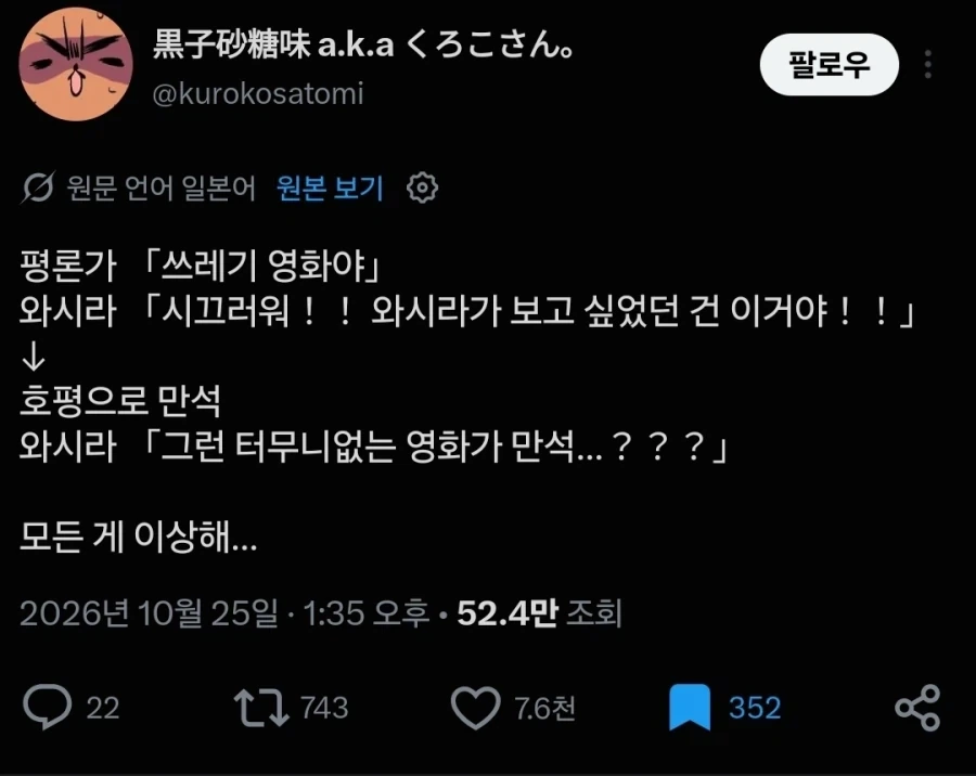 이상한 영화의 팬의 시각 특