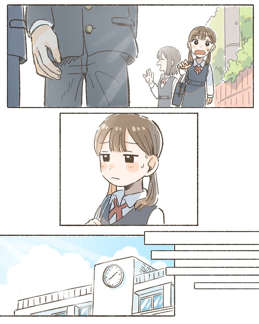 좋아하는 남자아이에게 인사하려는 소녀.manga - 이미지 4