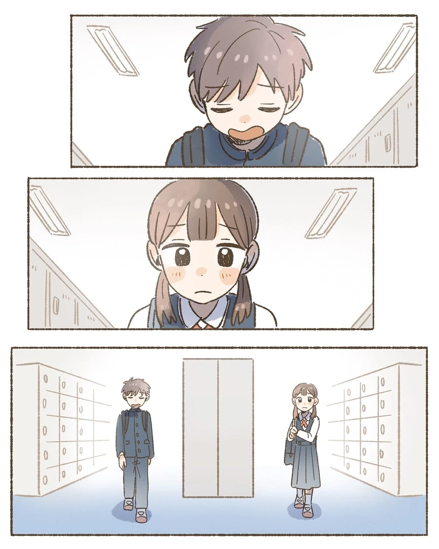 좋아하는 남자아이에게 인사하려는 소녀.manga - 이미지 7