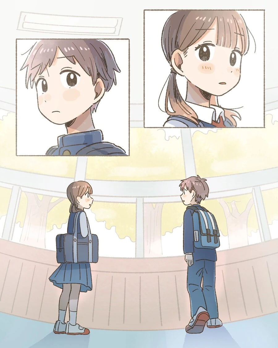 좋아하는 남자아이에게 인사하려는 소녀.manga - 이미지 8