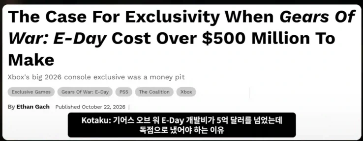 와 기어워 제작비가....... 시발 ㅋㅋㅋㅋ