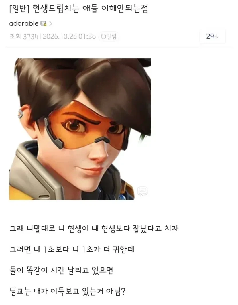 현생살라는 드립에 패링 제대로한 디씨인