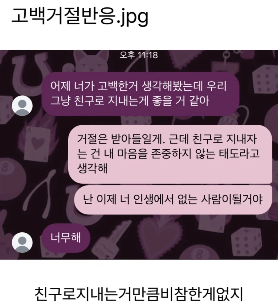 고백거절반응