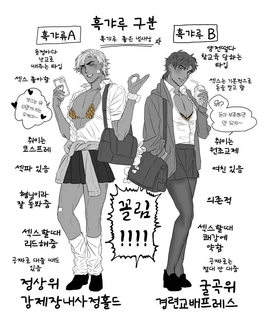 똥게이) 흑갸루 구분