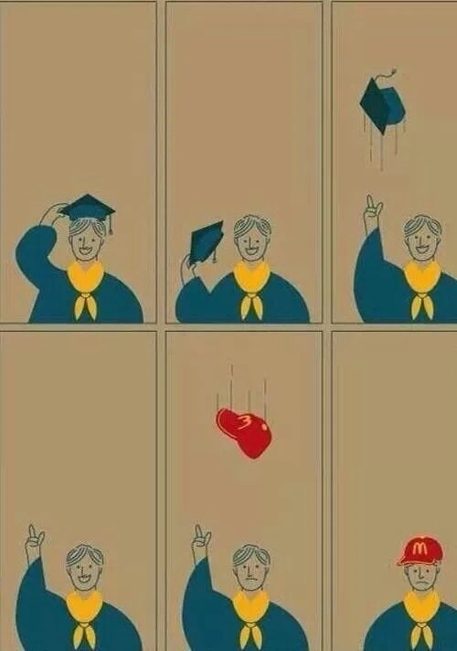 미국의 대학교 졸업을 조롱하는 만화
