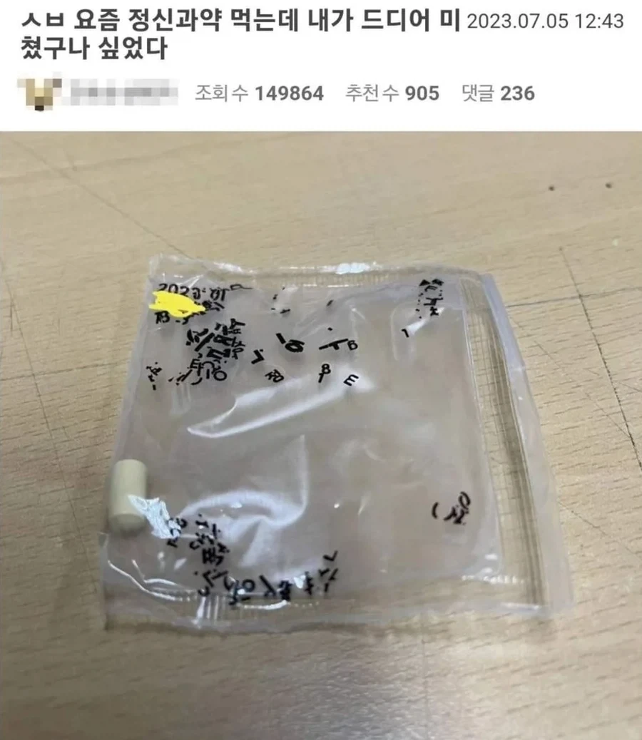 정신과약 먹는데 드디어 미쳤구나 싶었다...