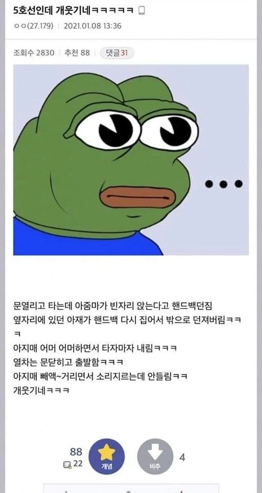 빈자리에 앉는다고 핸드백 던진 아줌마.jpg